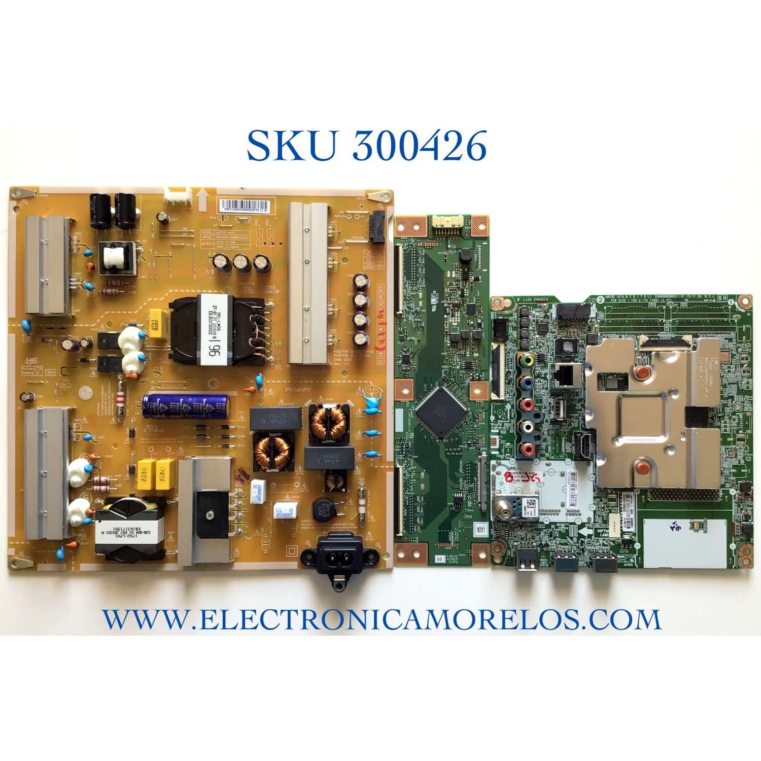 KIT DE TARJETAS PARA TV LG SMART TV / MAIN EBT66527904 / EAX69083603 / 66086801 / T-CON RUNTK6396TPZG / 1P-118BC00-4010 / RUNTK0418FV / FUENTE EAY65248602 / LGP70T-19U1 / PANEL´S NC700DQE-VSHX1 / NC700DQE-VSHX7 / MODELO 70UN7070PUA / 70UN7070PUA.AUSMLKR